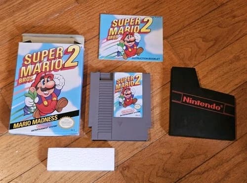 NES Nintendo - Super Mario Bros 2 - CIB Complete in Box w/ Manual - Tested