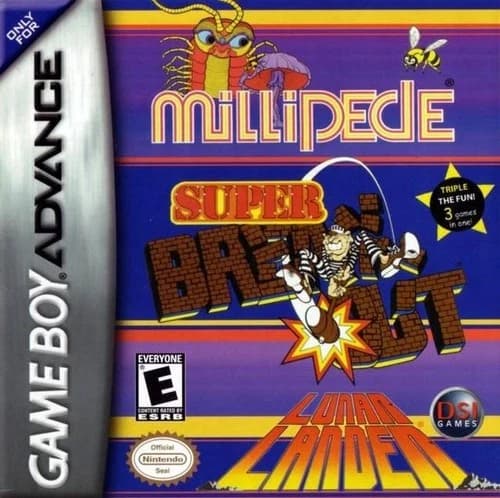 Millipede/Super Breakout/Lunar Lander - Game Boy Advance GBA Game