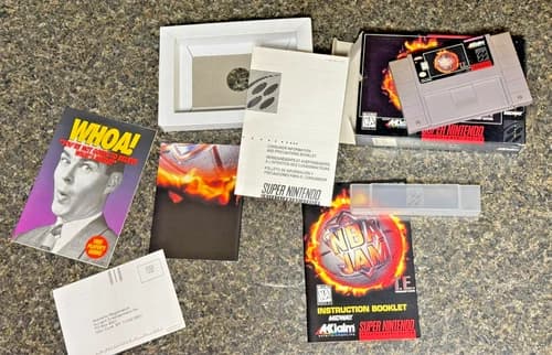 NBA Jam Tournament Edition SNES CIB - He's on fire!