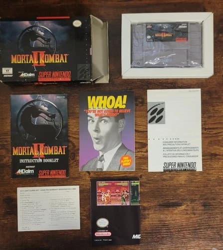 Mortal Kombat II SNES Complete CIB Authentic Tested w/ Inserts – Box Wear Tested
