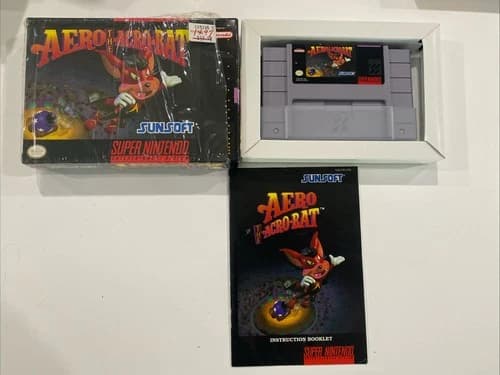 Aero the Acro-Bat (Super Nintendo Entertainment System, 1993) Complete CIB Nice