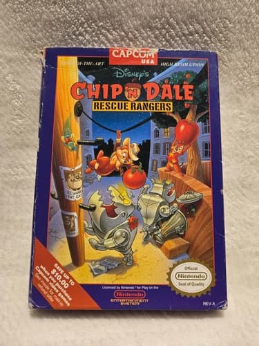 Chip and Dale Rescue Rangers Nintendo NES CIB COMPLETE BOX MANUAL