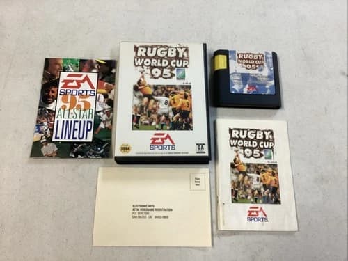 Rugby World Cup 95 (Sega Genesis, 1994) CIB Manual Insert With Reg Card Tested