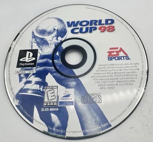 World Cup 98 (Sony PlayStation 1, 1998) Disc Only Tested