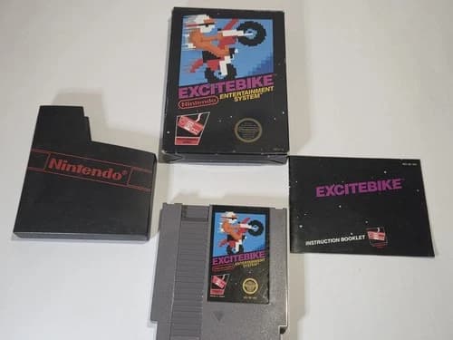Excitebike (Nintendo Entertainment System, 1985) Box And Manual