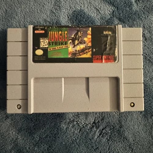 Jungle Strike: The Sequel To Desert Strike (Super Nintendo, SNES) Cartage Tested