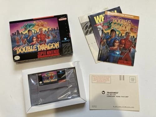 Super Double Dragon (SNES, 1992) - CIB Complete w/ Reg Card!