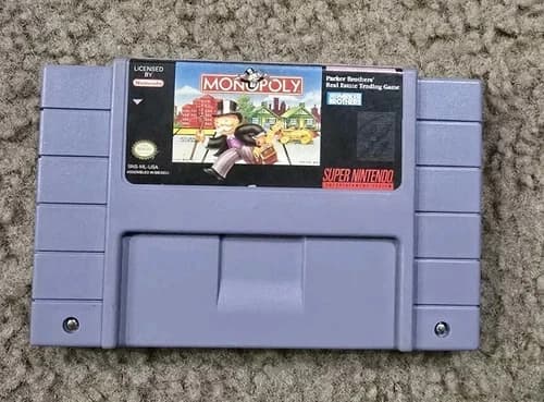 Monopoly (Super Nintendo Entertainment System) Game. Cartridge Only.Tested wo