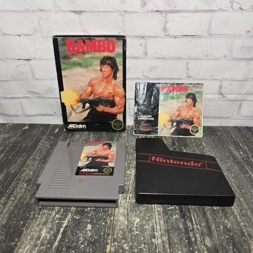 Rambo (Nintendo Entertainment System, 1988) CIB Manual Tested Rough Condition