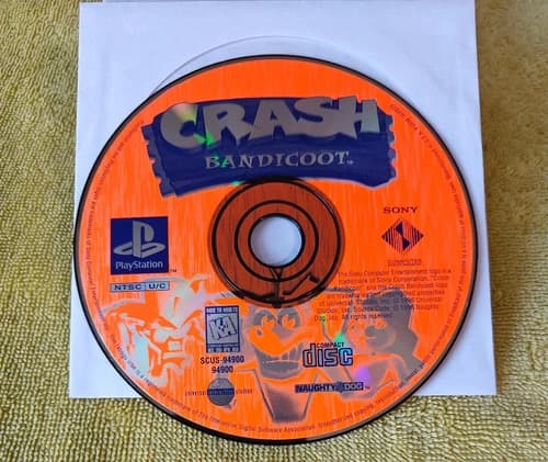 Crash Bandicoot Black Label (PlayStation 1 PS1) Disc Only Clean and Tested