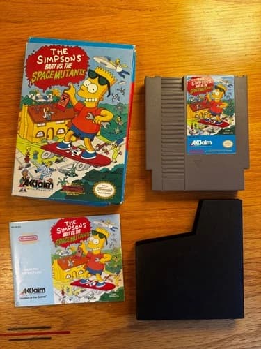 The Simpsons: Bart vs. the Space Mutants (Nintendo NES, 1991) w/ Box and Manual