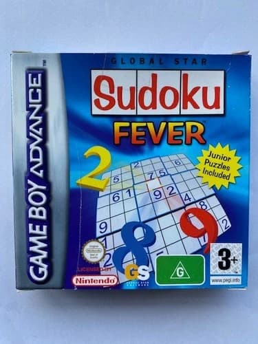 GAMEBOY ADVANCE SUDOKU FEVER GAME COMPLETE TESTED AND WORKING