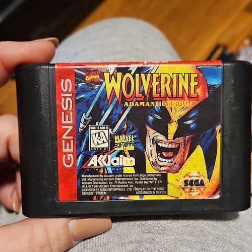 Acclaim Wolverine Adamantium Rage Sega Genesis Game Cartridge Official Sega Seal