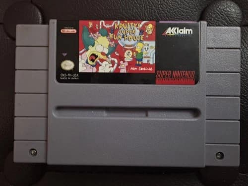 Krusty's Super Fun House Super Nintendo SNES Clean Authentic