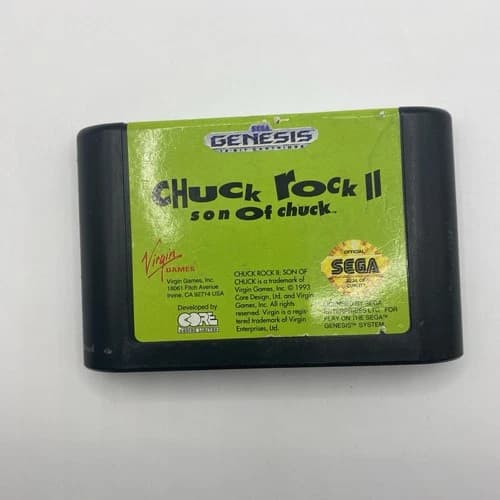 Chuck Rock II Son of Chuck (Sega Genesis, 1993) Loose Cartridge Tested Working