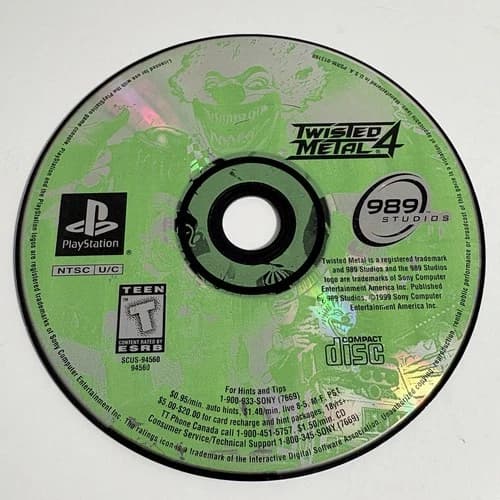 Twisted Metal 4 (Playstation PS1) Loose DISC ONLY Tested Fast Shipping