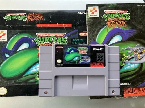 Teenage Mutant Ninja Turtles Tournament Fighters SNES With Box Manual tested