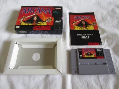 Arcana (SNES) Super Nintendo CIB Complete Box HAL 1992 RARE