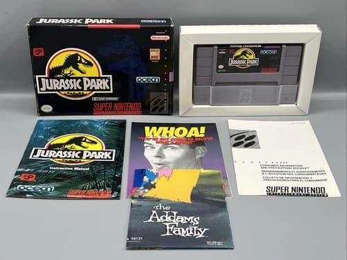 Jurassic Park SNES (Super Nintendo Entertainment System, 1993) Complete in Box