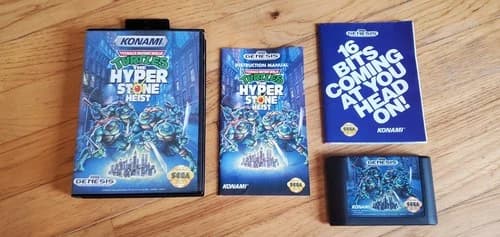 Teenage Mutant Ninja Turtles Hyperstone Heist TMNT Sega Genesis CIB Case Manual