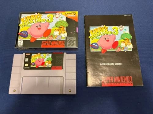 Kirby's Dream Land 3 Super Nintendo SNES w/ manual CLEAN and Mini Box Case