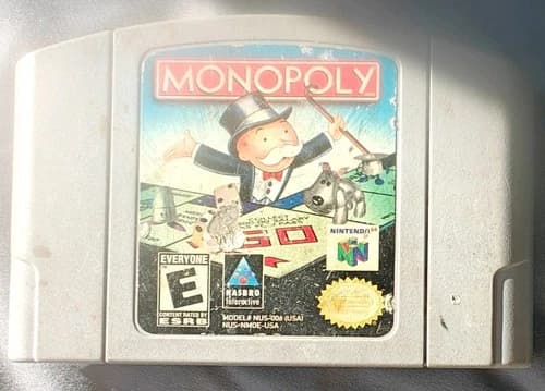 Monopoly N64 Nintendo 64 Authentic Game Cartridge Cleaned Pins Retro Fun Kids
