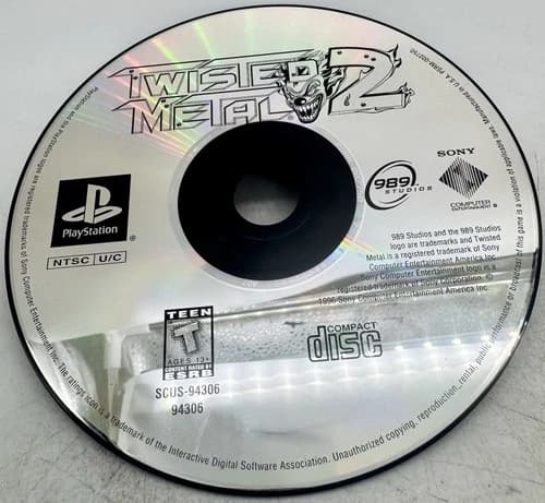 Twisted Metal 2 PS1 PlayStation 1 Greatest Hits Disc Only Tested