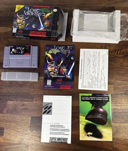 Lost Vikings 2 Super Nintendo SNES Authentic Complete CIB w/reg card