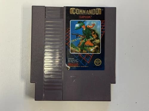 Commando Authentic Original Nintendo NES Game Cleaned Works Great - Ships Fast