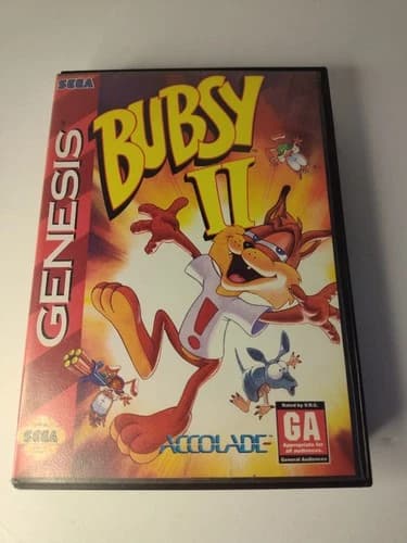 Bubsy II (Sega Genesis, 1994) (CIB) Game Complete Case And Manual