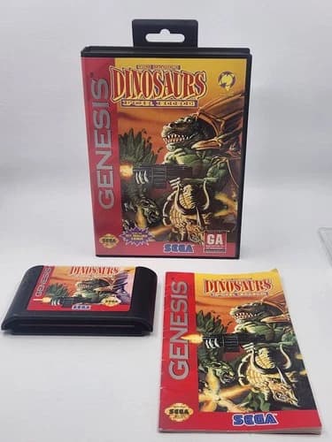 CIB Dinosaurs for Hire Sega Genesis 1993, Complete in Box - Pins Cleaned -TESTED