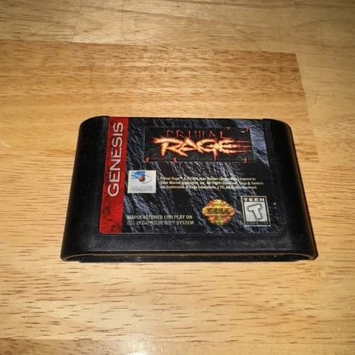Primal Rage Sega Genesis Game Cartridge Tested & Authentic