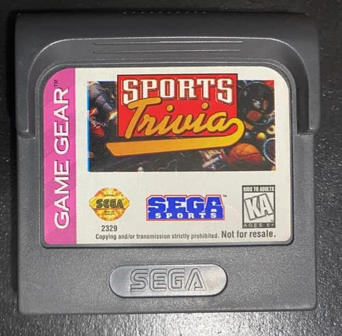 Sports Trivia - Sega Game Gear - Sega Sports - Acceptable Condition