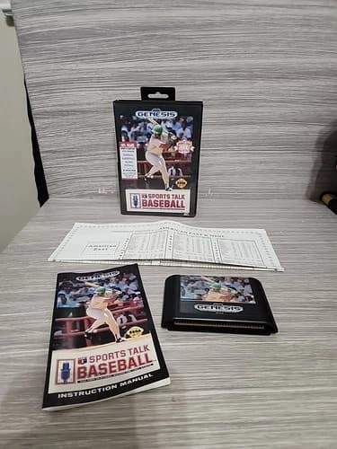 Sports Talk Baseball (Sega Genesis 1992) Authentic CIB Complete W/Statistics