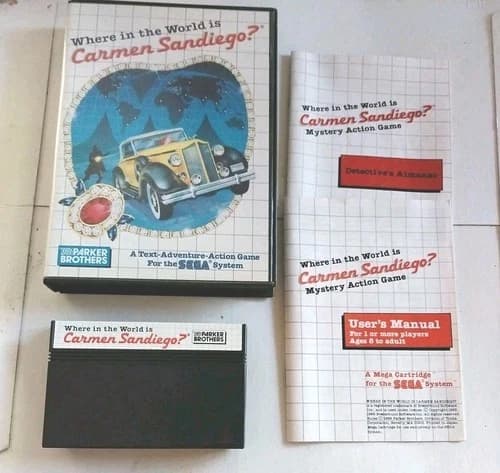 Where In The World Is Carmen Sandiego? Sega Master System SMS 1985 Complete