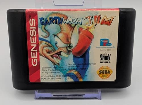 Earthworm Jim (Sega Genesis, 1994) - Game Only - Authentic - Tested