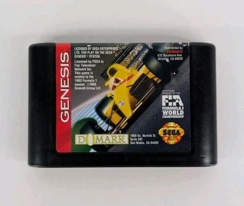 Formula One (Sega Genesis, 1993) Tested Cart Only