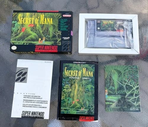 Secret of Mana (Super NES Nintendo SNES) RPG CIB complete video game nice shape
