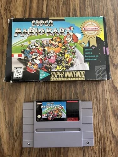 Super Mario Kart Super Nintendo SNES Authentic Game Cartridge Tested Working!
