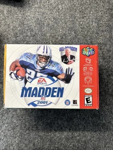 Madden NFL 2001 (Nintendo 64, 2000) Complete in the box with manual Rare!