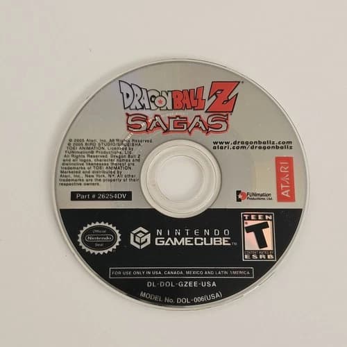 DRAGON BALL Z: SAGAS NINTENDO GAMECUBE AUTHENTIC DISC ONLY TESTED WORKS GREAT!