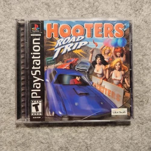 Hooters Road Trip PS1 Black Label CIB With Reg Card Near Perfect Disc