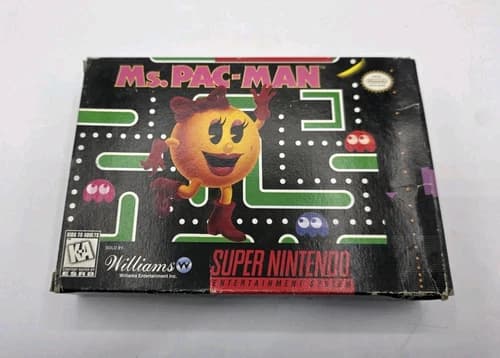 MS. PAC-MAN Super Nintendo Snes Complete Tested And Works Clean Cartridge