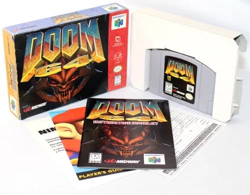 Doom 64 N64 Nintendo 64 Complete CIB! Good Condition w/ REG CARD! RARE!
