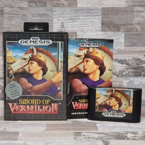 Sword of Vermilion (Sega Genesis, 1990) Complete w/ Manual Authentic Tested