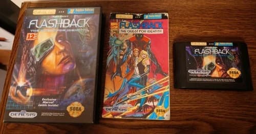 Flashback: The Quest for Identity COMPLETE CIB (Sega Genesis, 1993) US Gold