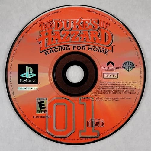 The Dukes of Hazzard Racing For Home - Loose Sony PS1 Playstation 1 Disc