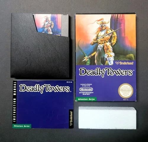 DEADLY TOWERS (Nintendo NES) Complete in Box CIB - Cleaned/Tested