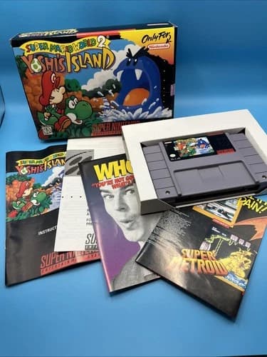 Super Mario World 2 Yoshi's Island - Super Nintendo SNES (CIB) 1995 Original