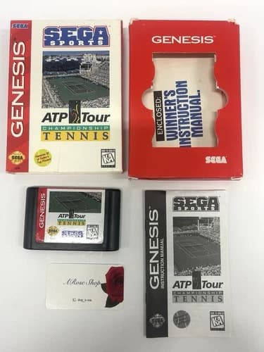 Sega Genesis ATP Tour Championship Tennis Complete Video Game
